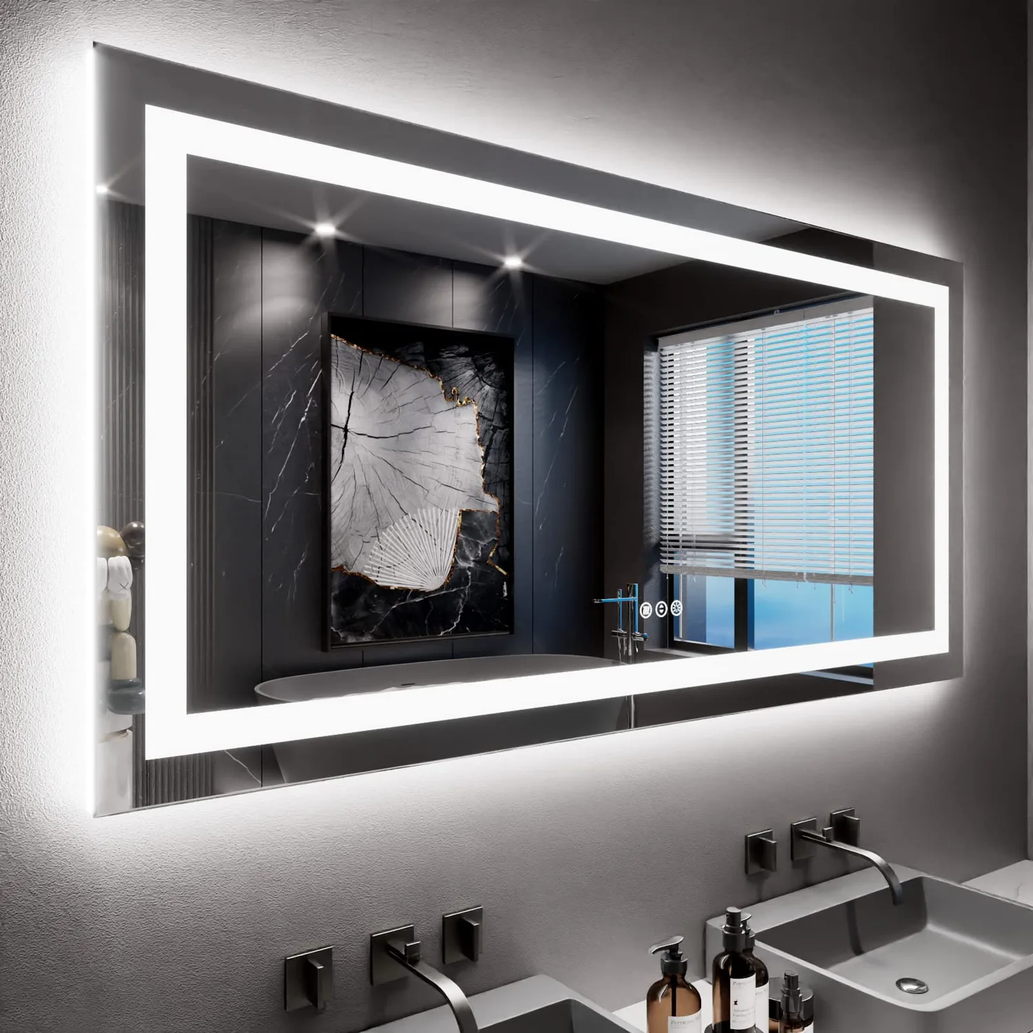 LOAAO 60X30 LED Bathroom Mirror with Lights, UL Listed
