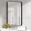 LOAAO 28X36 Inch Black Metal Framed Bathroom Mirror for Wall, Matte Black Bathroom Vanity Mirror Farmhouse, Anti-Rust, Tempered Glass, Hangs Horizontally or Vertically 3