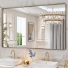 LOAAO 72”X32” Bronze Bathroom Mirrors for Vanity, Rounded Rectangle Brushed Bronze Metal Frame Mirror, Anti-Rust, Tempered Glass, Hangs Horizontally or Vertically 3