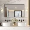 LOAAO 55″X30″ Black Rectangle Bathroom Mirror Wall, Matte Black Aluminum Alloy Frame, Tempered Glass, Hangs Vertically or Horizontally, Easy to Install 3