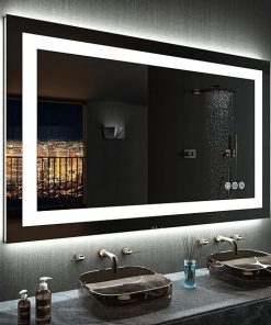 LOAAO 40”X30“ RGB LED Bathroom Mirror with Lights for Bathroom, Anti-Fog, Dimmable，Multiple Light Modes, RGB Backlit + Front Light, Memory Function, Tempered Glass