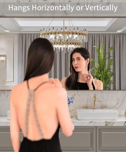 LOAAO 72”X36” Bronze Bathroom Mirrors for Vanity, Rounded Rectangle Brushed Bronze Metal Frame Mirror, Anti-Rust, Tempered Glass, Hangs Horizontally or Vertically 2