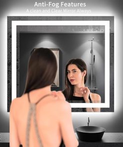 LOAAO 40″X36″ LED Bathroom Mirror with Lights, Anti-Fog, Dimmable, Backlit + Front Lit, Lighted Bathroom Vanity Mirror for Wall, Memory Function, Tempered Glass, Shatter-Proof, ETL Listed 2