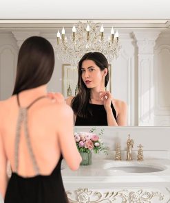 LOAAO 60X36 Inch Brushed Nickel Bathroom Mirror, Rounded Rectangle Silver Metal Frame Mirror, Brushed Nickel, Anti-Rust, Shatter Proof, Hangs Horizontally or Vertically 2