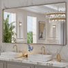LOAAO 72”X32” Bronze Bathroom Mirrors for Vanity, Rounded Rectangle Brushed Bronze Metal Frame Mirror, Anti-Rust, Tempered Glass, Hangs Horizontally or Vertically 4