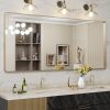 LOAAO 72”X36” Gold Bathroom Mirror, Rounded Rectangle Gold Frame Mirror, Brushed Gold Bathroom Vanity Mirror Wall-Mounted, Anti-Rust, Tempered Glass, Hangs Horizontally or Vertically 3