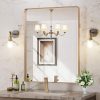 LOAAO 24”X36” Gold Bathroom Mirror, Rounded Rectangle Gold Frame Mirror, Brushed Gold Bathroom Vanity Mirror Wall-Mounted, Anti-Rust, Tempered Glass, Hangs Horizontally or Vertically 4
