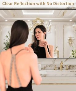 LOAAO 50X30 Inch Black Metal Framed Bathroom Mirror for Wall, Matte Black Bathroom Vanity Mirror Farmhouse, Large Rounded Rectangle Mirror, Anti-Rust, Tempered Glass, Hangs Horizontally or Vertically 2