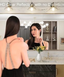 LOAAO 72”X36” Gold Bathroom Mirror, Rounded Rectangle Gold Frame Mirror, Brushed Gold Bathroom Vanity Mirror Wall-Mounted, Anti-Rust, Tempered Glass, Hangs Horizontally or Vertically 2