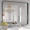 LOAAO 50X30 Inch Black Metal Framed Bathroom Mirror for Wall, Matte Black Bathroom Vanity Mirror Farmhouse, Large Rounded Rectangle Mirror, Anti-Rust, Tempered Glass, Hangs Horizontally or Vertically 3