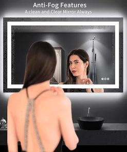LOAAO 48″X30″ LED Bathroom Mirror with Lights, Anti-Fog, Dimmable, Backlit + Front Lit, Lighted Bathroom Vanity Mirror for Wall, Memory Function, Tempered Glass, Shatter-Proof, ETL Listed 2