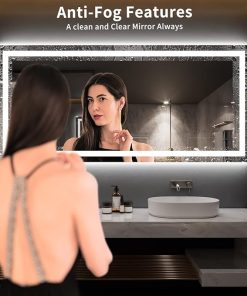 LOAAO 77X36 LED Bathroom Mirror with Lights, Anti-Fog, Dimmable, Backlit + Front Lit, Lighted Bathroom Vanity Mirror for Wall, Memory Function, Tempered Glass, ETL Listed 2