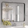 LOAAO 30X36 Inch Black Metal Framed Bathroom Mirror for Wall, Matte Black Bathroom Vanity Mirror Farmhouse, Anti-Rust, Tempered Glass, Hangs Horizontally or Vertically 4