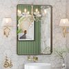 LOAAO 28”X36” Bronze Bathroom Mirrors for Vanity, Rounded Rectangle Brushed Bronze Metal Frame Mirror, Anti-Rust, Tempered Glass, Hangs Horizontally or Vertically 3