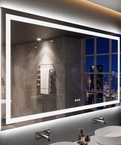 LOAAO 77X36 LED Bathroom Mirror with Lights, Anti-Fog, Dimmable, Backlit + Front Lit, Lighted Bathroom Vanity Mirror for Wall, Memory Function, Tempered Glass, ETL Listed