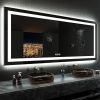 LOAAO 77″X36″ LED Bathroom Mirror with Lights, Anti-Fog, Dimmable, RGB Backlit + Front Lighted, Bathroom Vanity Mirror for Wall, Memory Function, Waterproof, Tempered Glass 4