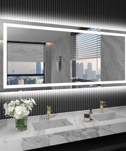LOAAO 72X32 LED Bathroom Mirror with Lights, Anti-Fog, Dimmable, Backlit + Front Lit, Lighted Bathroom Vanity Mirror for Wall, Shatter-Proof, Memory Function, ETL Listed