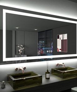 LOAAO 60X36 LED Bathroom Mirror with Lights, Anti-Fog, Dimmable, Backlit + Front Lit, Lighted Bathroom Vanity Mirror for Wall, Memory Function, Tempered Glass, ETL Listed