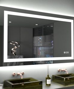 LOAAO 40X24 LED Bathroom Mirror with Lights, Anti-Fog, Dimmable, Backlit + Front Lit, Lighted Bathroom Vanity Mirror for Wall, Memory Function, Tempered Glass (Safe to Use)