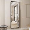 LOAAO Black Metal Framed Bathroom Mirror for Wall, Large 60X36 Inch Rounded Rectangle Mirror, Matte Black Bathroom Vanity Mirror Farmhouse, Anti-Rust, Tempered Glass, Hangs Horizontally or Vertically 4