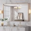 LOAAO 48”X32” Gold Bathroom Mirror, Rounded Rectangle Gold Frame Mirror, Brushed Gold Bathroom Vanity Mirror Wall-Mounted, Anti-Rust, Tempered Glass, Hangs Horizontally or Vertically 3