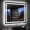 LOAAO 40″X32″ LED Bathroom Mirror with Lights, Anti-Fog, Dimmable, RGB Backlit + Front Lighted, Bathroom Vanity Mirror for Wall, Memory Function, Colorful Multiple Light Modes 4