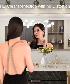 LOAAO 60”X28” Gold Bathroom Mirror, Rounded Rectangle Gold Frame Mirror, Brushed Gold Bathroom Vanity Mirror Wall-Mounted, Anti-Rust, Tempered Glass, Hangs Horizontally or Vertically 2