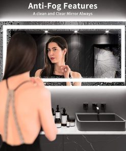 LOAAO 60X30 LED Bathroom Mirror with Lights, Anti-Fog, Dimmable, Backlit + Front Lit, Lighted Bathroom Vanity Mirror for Wall, Memory Function, Tempered Glass, ETL Listed 2