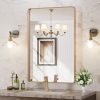 LOAAO 22”X30” Gold Bathroom Mirror, Rounded Rectangle Gold Frame Mirror, Brushed Gold Bathroom Vanity Mirror Wall-Mounted, Anti-Rust, Tempered Glass, Hangs Horizontally or Vertically 4