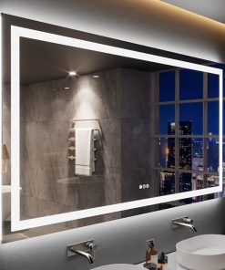 LOAAO 72X40 LED Bathroom Mirror with Lights, Anti-Fog, Dimmable, Backlit + Front Lit, Lighted Bathroom Vanity Mirror for Wall, Memory Function, Tempered Glass, ETL Listed