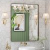 LOAAO 22”X30” Bronze Bathroom Mirrors for Vanity, Rounded Rectangle Brushed Bronze Metal Frame Mirror, Anti-Rust, Tempered Glass, Hangs Horizontally or Vertically 4