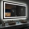LOAAO 72”X40“ RGB LED Bathroom Mirror with Lights, Large, Anti-Fog, Dimmable Smart Lighted Bathroom Vanity Mirror, Multiple Light Modes, RGB Backlit + Front Light, Memory Function, Tempered Glass 3