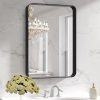LOAAO 24X32 Inch Black Metal Framed Bathroom Mirror for Wall, Matte Black Bathroom Vanity Mirror Farmhouse, Large Rounded Rectangle Mirror, Anti-Rust, Tempered Glass, Hangs Horizontally or Vertically 3