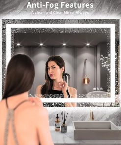 LOAAO 40X30 LED Bathroom Mirror with Lights, Anti-Fog, Dimmable, Backlit + Front Lit, Lighted Bathroom Vanity Mirror for Wall, Memory Function, Tempered Glass, ETL Listed 2