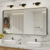 LOAAO 22X30 Inch Brushed Nickel Bathroom Mirror, Rounded Rectangle Silver Metal Frame Mirror, Brushed Nickel, Anti-Rust, Hangs Horizontally or Vertically 4