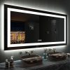 LOAAO 48″X36″ LED Bathroom Mirror with Lights, Anti-Fog, Dimmable, RGB Backlit + Front Lighted, Bathroom Vanity Mirror for Wall, Memory Function 4