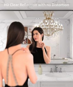 LOAAO 48X30 Inch Black Metal Framed Bathroom Mirror for Wall, Matte Black Bathroom Vanity Mirror Farmhouse, Large Rounded Rectangle Mirror, Anti-Rust, Tempered Glass, Hangs Horizontally or Vertically 2