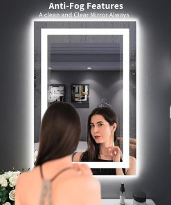 LOAAO 24″X36″ LED Bathroom Mirror with Lights, Anti-Fog, Dimmable, Backlit + Front Lit, Lighted Bathroom Vanity Mirror for Wall, Memory Function, Tempered Glass, Safe to Use, ETL Listed 2