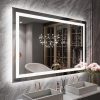 LOAAO 55X36 LED Bathroom Mirror with Lights, Anti-Fog, Dimmable, Backlit + Front Lit, Lighted Bathroom Vanity Mirror for Wall, Memory Function, Tempered Glass, ETL Listed