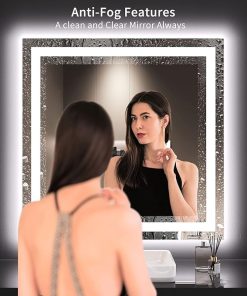 LOAAO 36X36 LED Bathroom Mirror with Lights, Anti-Fog, Dimmable, Backlit + Front Lit, Lighted Bathroom Vanity Mirror for Wall, Memory Function, Tempered Glass, Safe to Use, ETL Listed 2