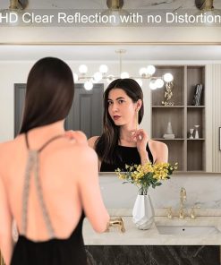 LOAAO 55”X30” Gold Bathroom Mirror, Rounded Rectangle Gold Frame Mirror, Brushed Gold Bathroom Vanity Mirror Wall-Mounted, Anti-Rust, Tempered Glass, Hangs Horizontally or Vertically 2