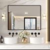 LOAAO 40″X32″ Black Rectangle Bathroom Mirror Wall, Matte Black Aluminum Alloy Frame, Tempered Glass, Hangs Vertically or Horizontally, Easy to Install 4