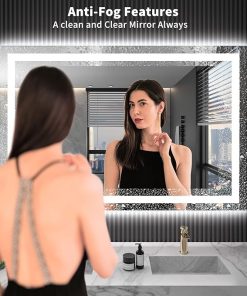 LOAAO 40X32 LED Bathroom Mirror with Lights, Anti-Fog, Dimmable, Backlit + Front Lit, Lighted Bathroom Vanity Mirror for Wall, Memory Function, Waterproof, Tempered Glass 2