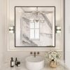 LOAAO 40″X32″ Black Rectangle Bathroom Mirror Wall, Matte Black Aluminum Alloy Frame, Tempered Glass, Hangs Vertically or Horizontally, Easy to Install 3