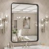 LOAAO Black Metal Framed Bathroom Mirror for Wall, 24X36 Inch Rounded Rectangle Mirror, Matte Black Bathroom Vanity Mirror Farmhouse, Anti-Rust, Tempered Glass, Hangs Horizontally or Vertically 3
