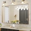 LOAAO 60”X30” Gold Bathroom Mirror, Rounded Rectangle Gold Frame Mirror, Brushed Gold Bathroom Vanity Mirror Wall-Mounted, Anti-Rust, Tempered Glass, Hangs Horizontally or Vertically 4