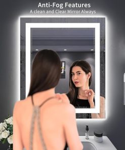 LOAAO 30X36 LED Bathroom Mirror with Lights, Anti-Fog, Dimmable, Backlit + Front Lit, Lighted Bathroom Vanity Mirror for Wall, Memory Function, Tempered Glass, Shatter-Proof, ETL Listed 2