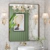 LOAAO 36”X36” Bronze Bathroom Mirrors for Vanity, Rounded Rectangle Brushed Bronze Metal Frame Mirror, Anti-Rust, Tempered Glass, Hangs Horizontally or Vertically 3