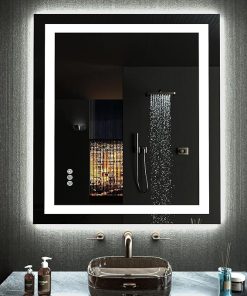 LOAAO 20″X28″ LED Bathroom Mirror with Lights, Anti-Fog, Dimmable, RGB Backlit + Front Lighted, Bathroom Vanity Mirror for Wall, Memory Function, Waterproof, Tempered Glass
