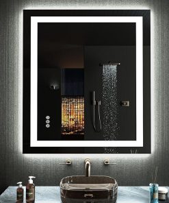 LOAAO 24″x36″ LED Bathroom Mirror with Lights, Anti-Fog, Dimmable, RGB Backlit + Front Lighted, Bathroom Vanity Mirror for Wall, Memory Function